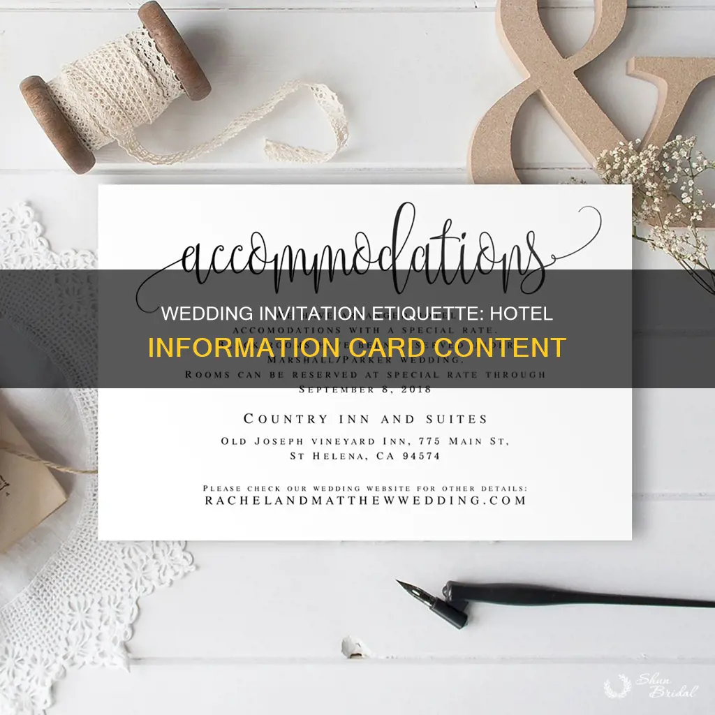 what to put on hotel information card on wedding invitation