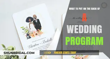 Wedding Program Back: Creative Ideas to Explore