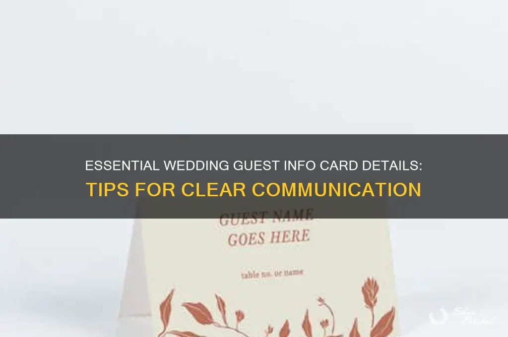 what to put on wedding guest information cards