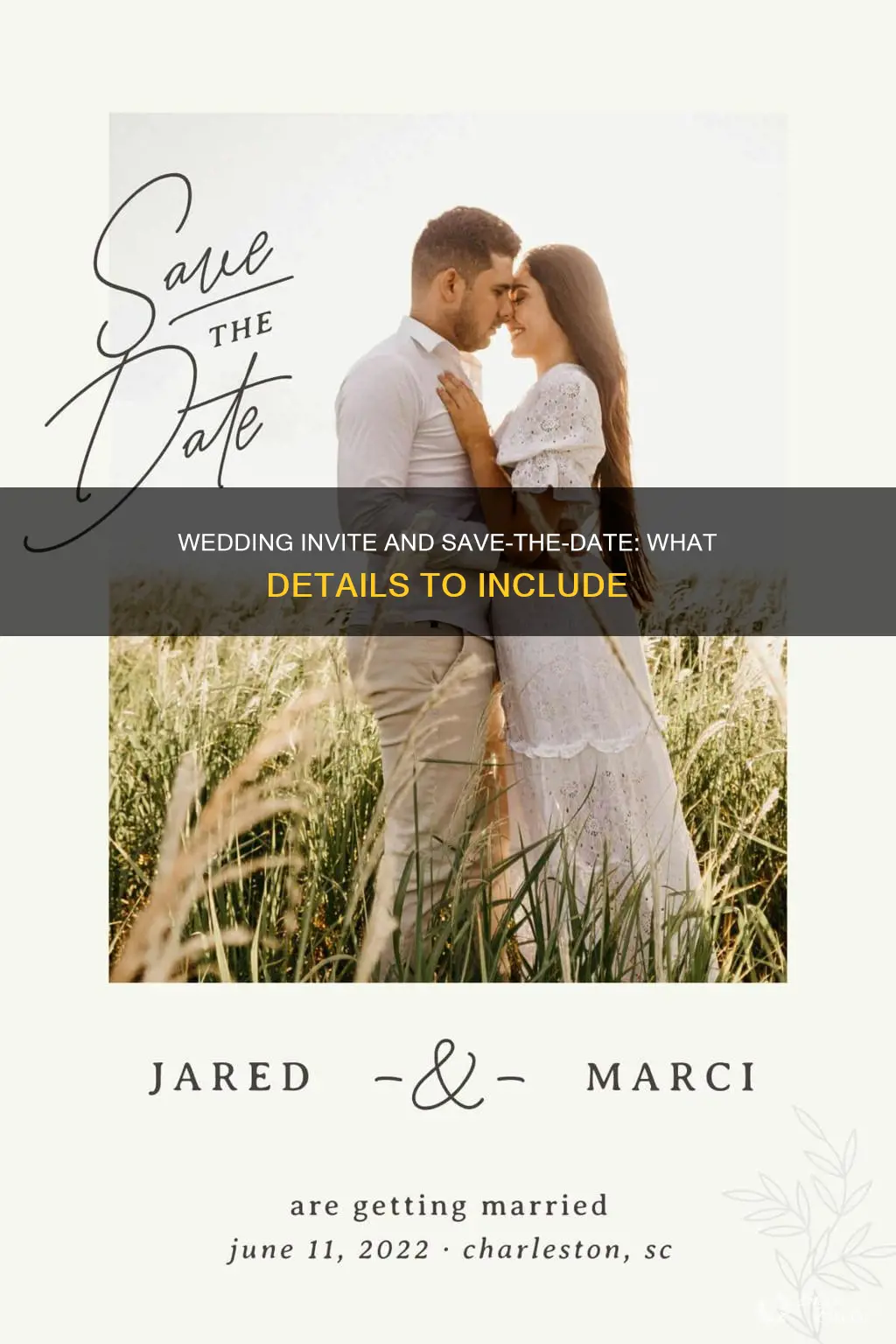 what to put on wedding invite and save the date