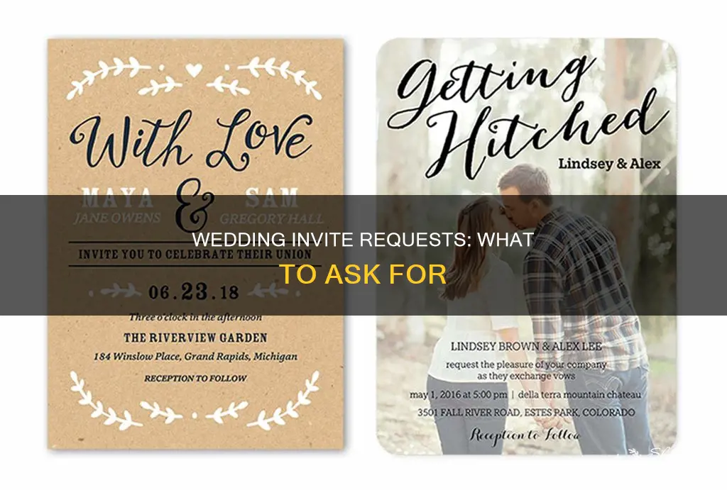 what to put on wedding invite for requests