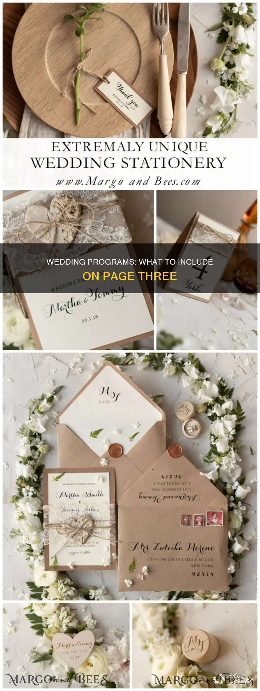 what to put on wedding programs 3 page