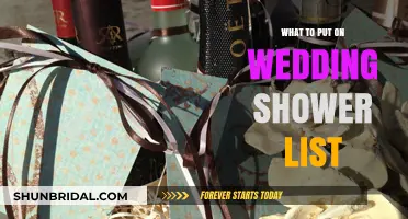 Ideas for Your Wedding Shower List