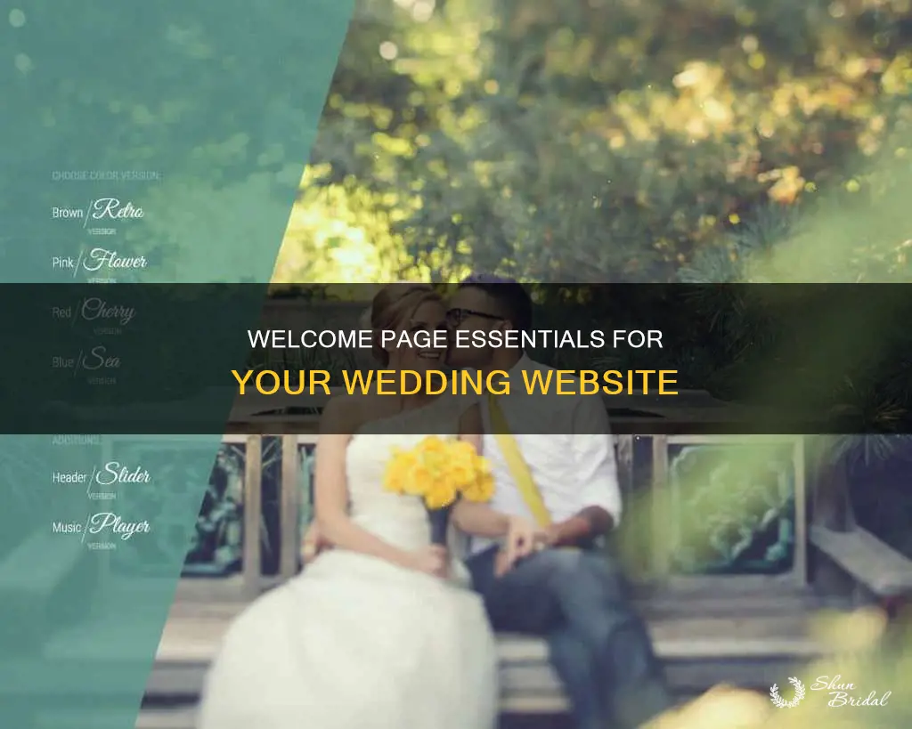 what to put on wedding website welcome page