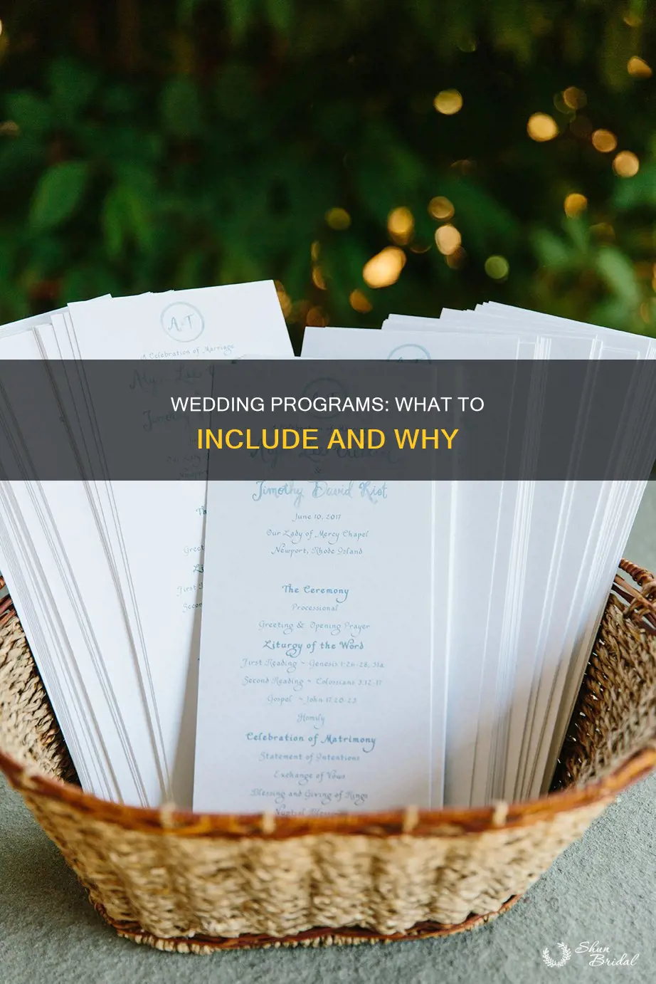 what to put on your wedding programs examples