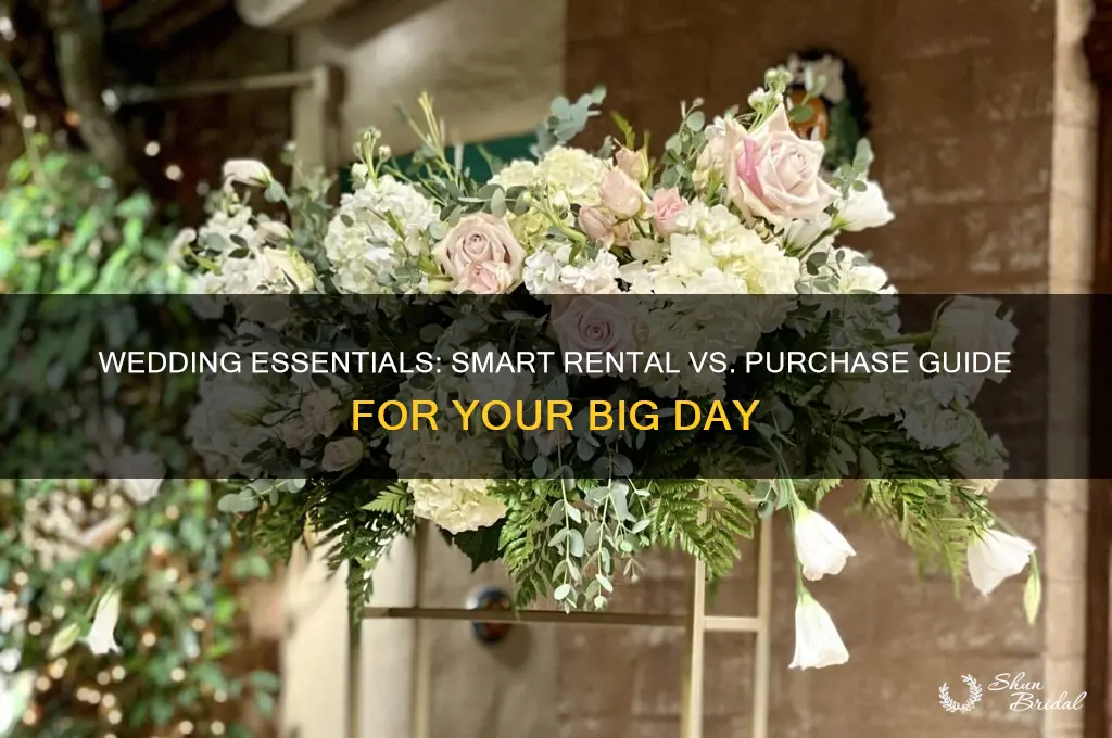 what to rent and what to buy for a wedding