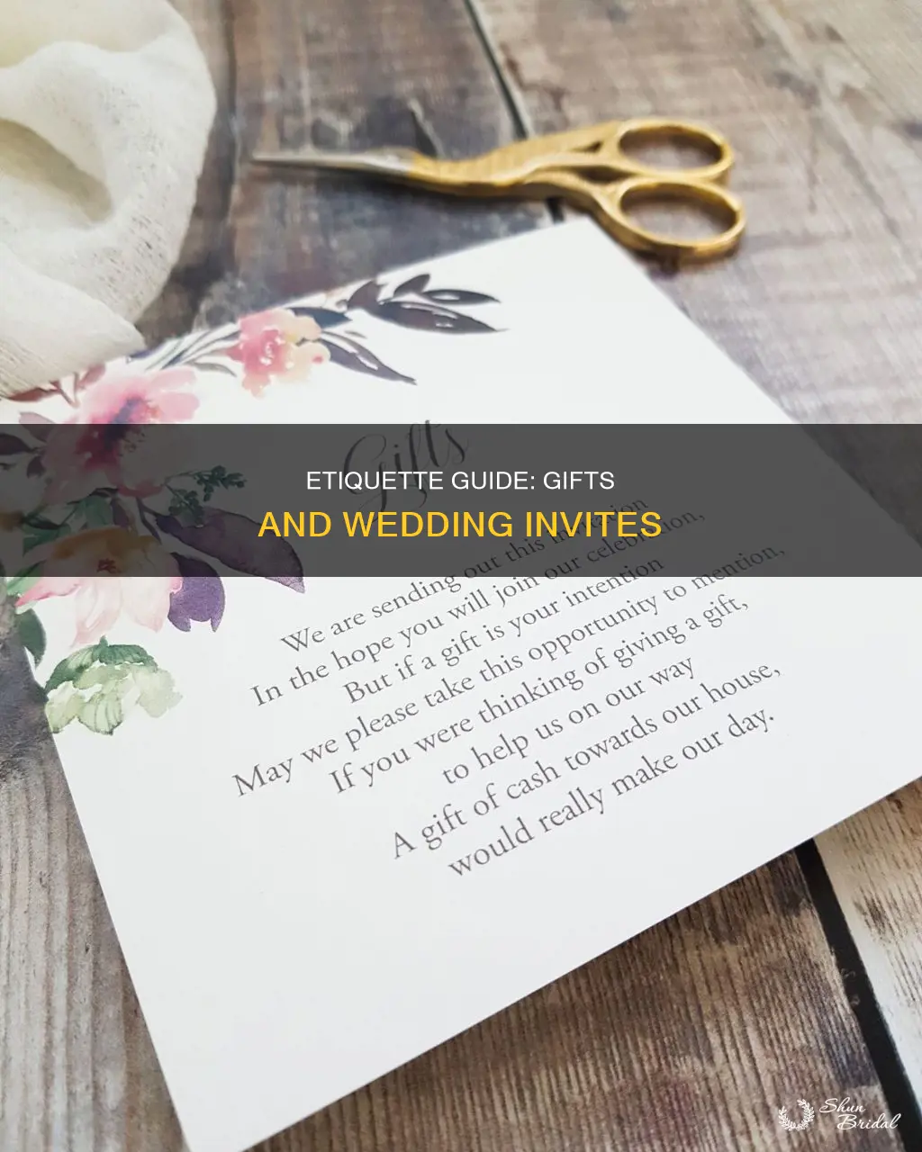 what to say about gifts on wedding invitations