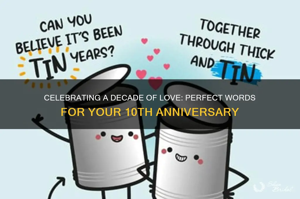 what to say for 10 year wedding anniversary