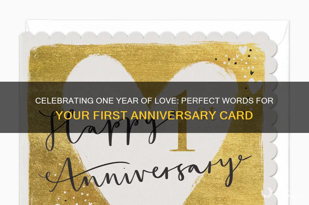 what to say in a first wedding anniversary card