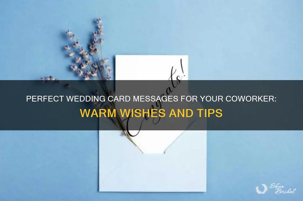 what to say in a wedding card for a coworker