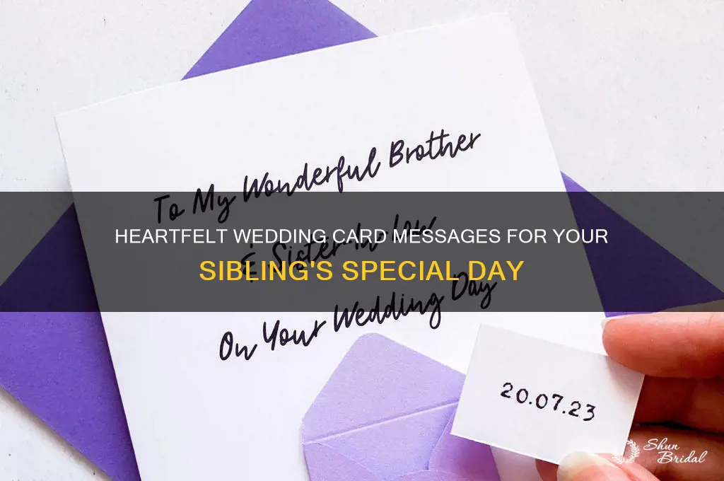 what to say in a wedding card for sibling