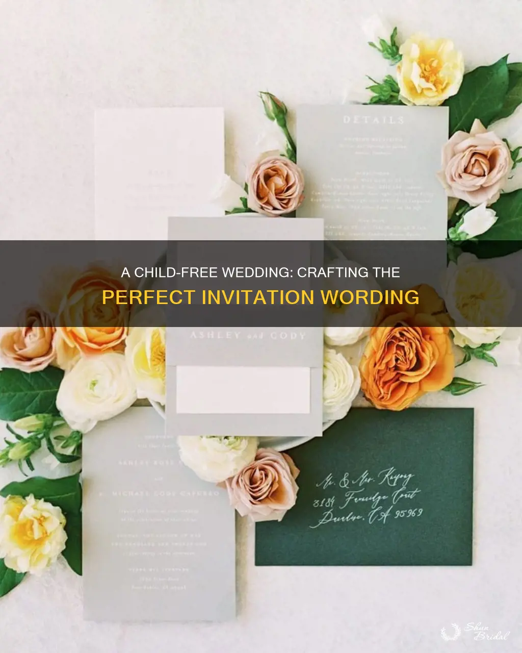 what to say in an wedding invitation about no kids