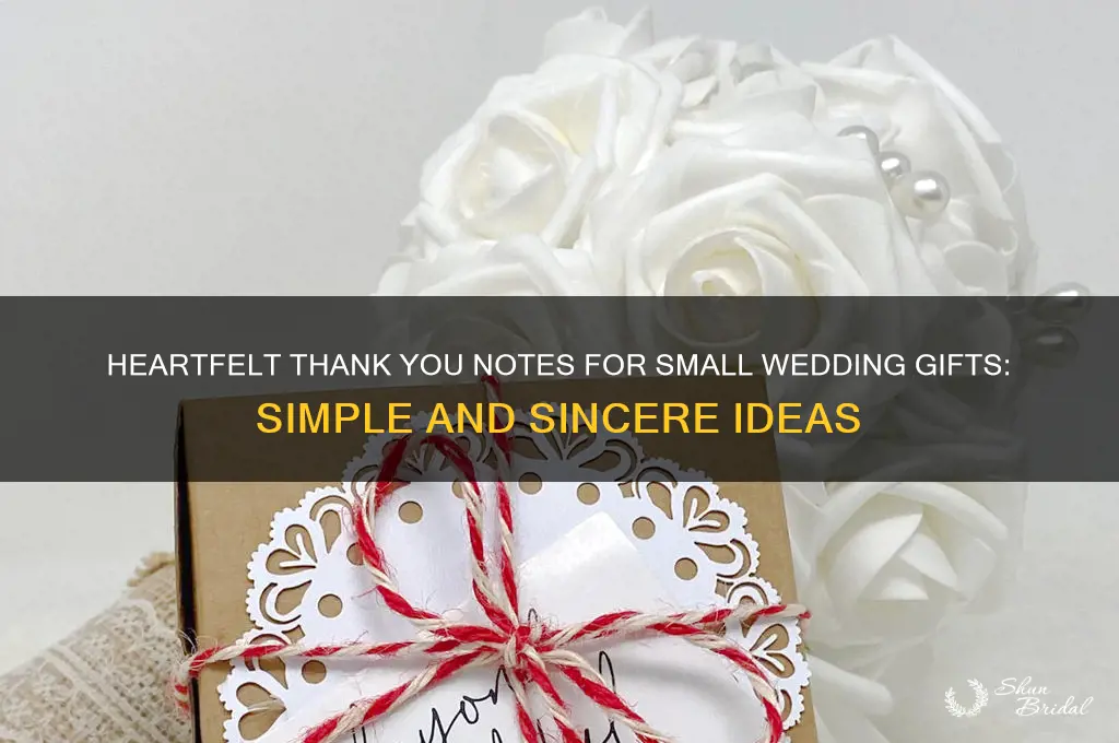 what to say in thank you card wedding gave small