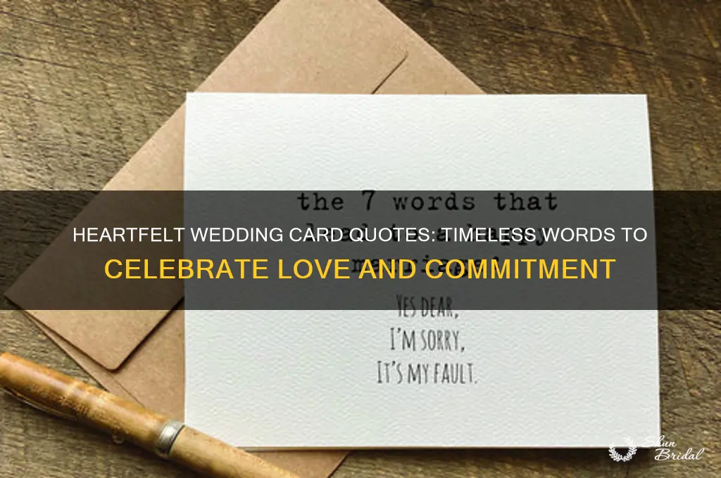 what to say on a wedding card famous quites