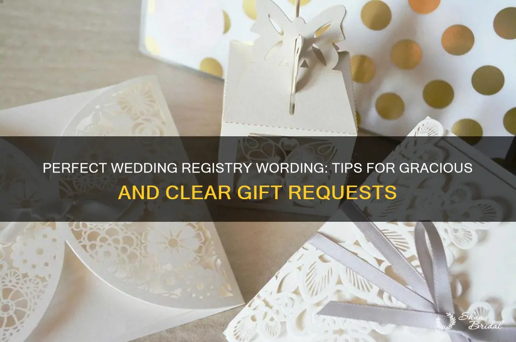 what to say on a wedding gift registry