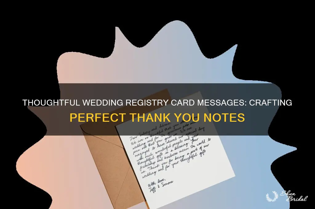 what to say on a wedding registry card