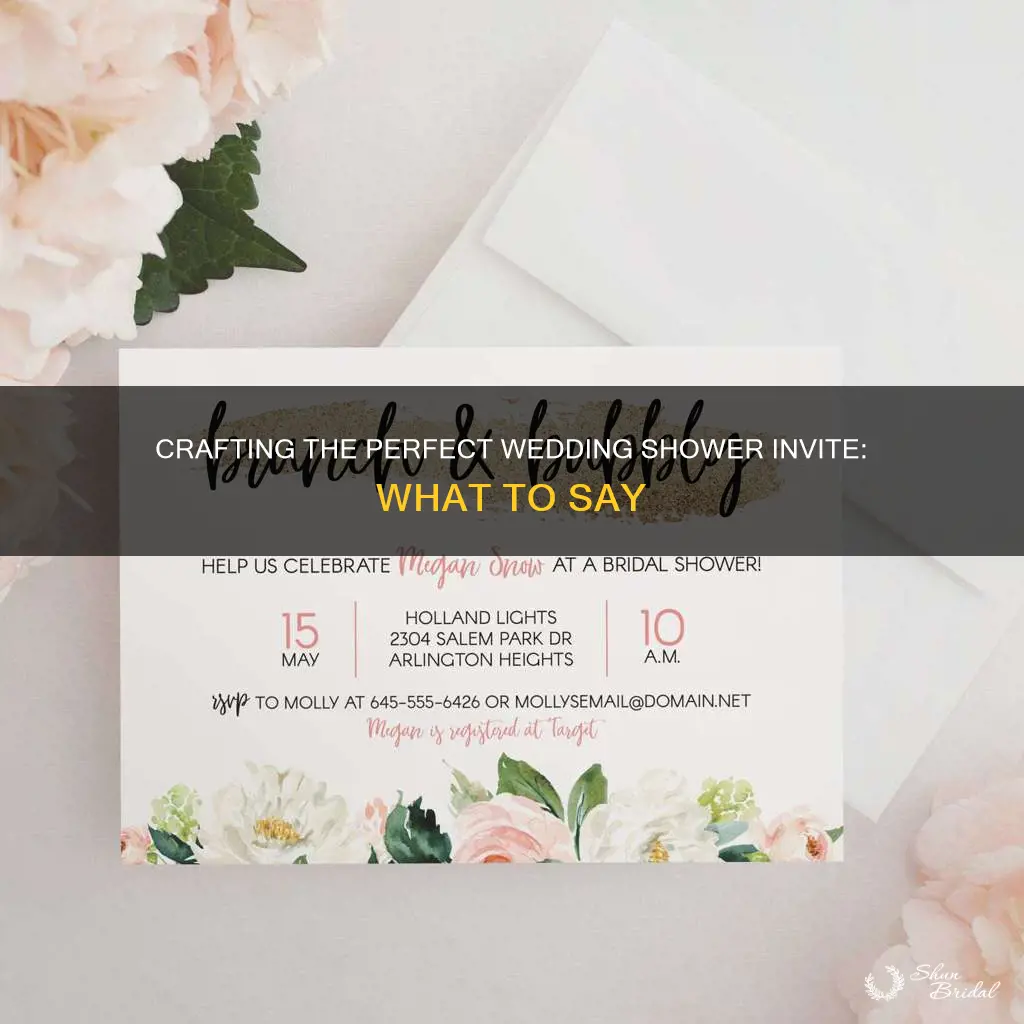 what to say on a wedding shower invite