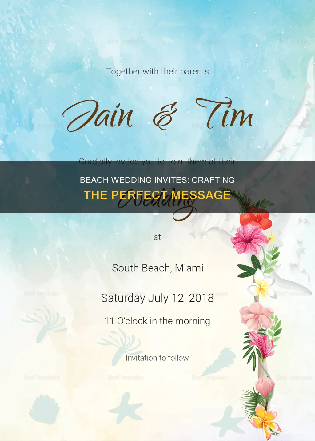 what to say on beach wedding invitations