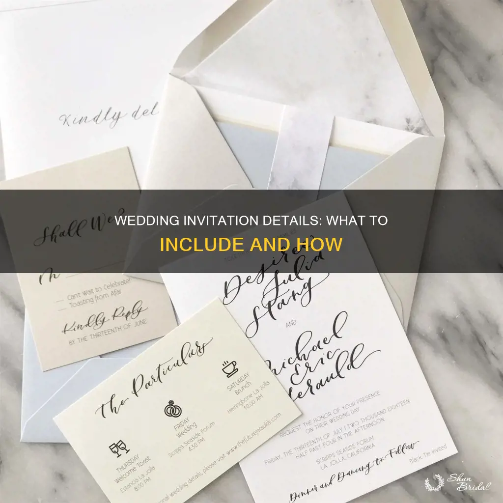 what to say on details insert for wedding invitations