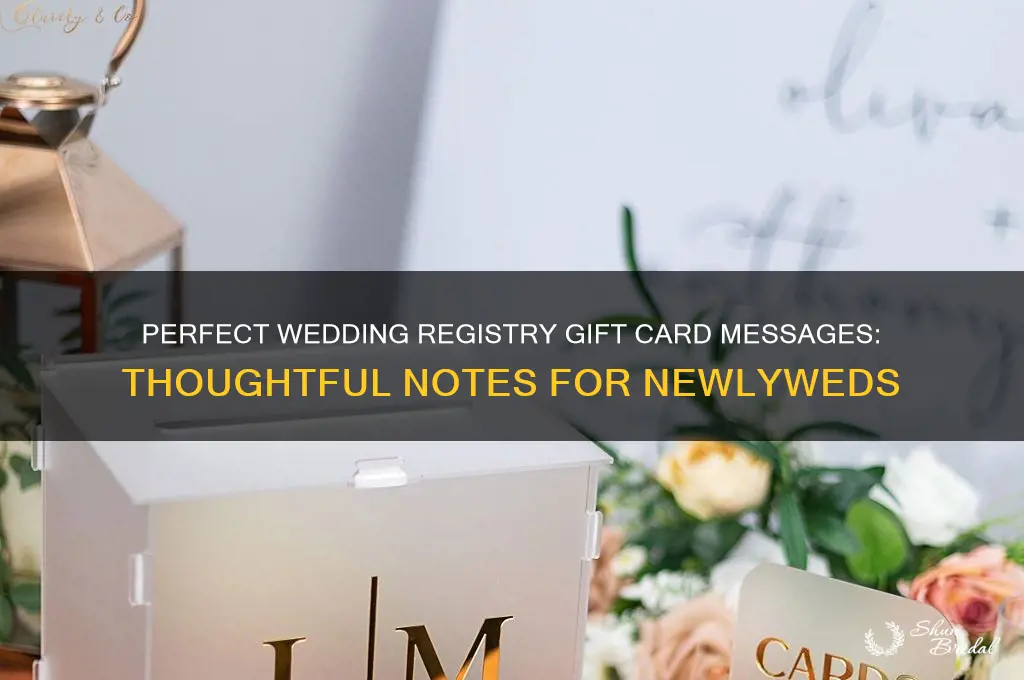 what to say on gift card from wedding registry