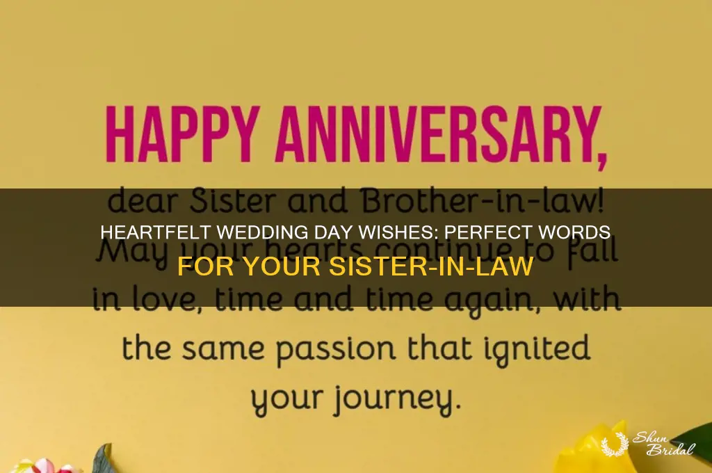 what to say to sister in law on wedding day