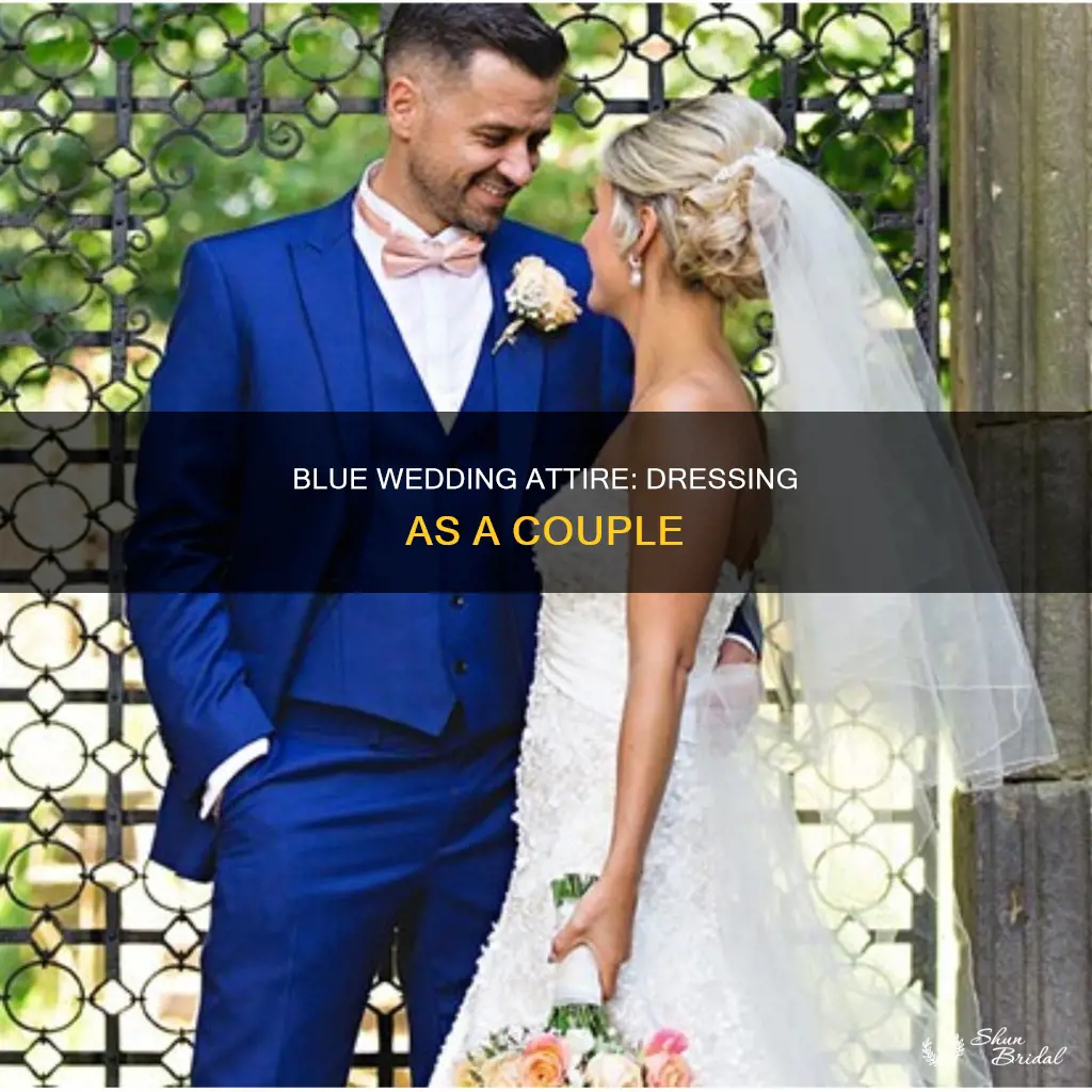 what to wear to a wedding blue dress couple