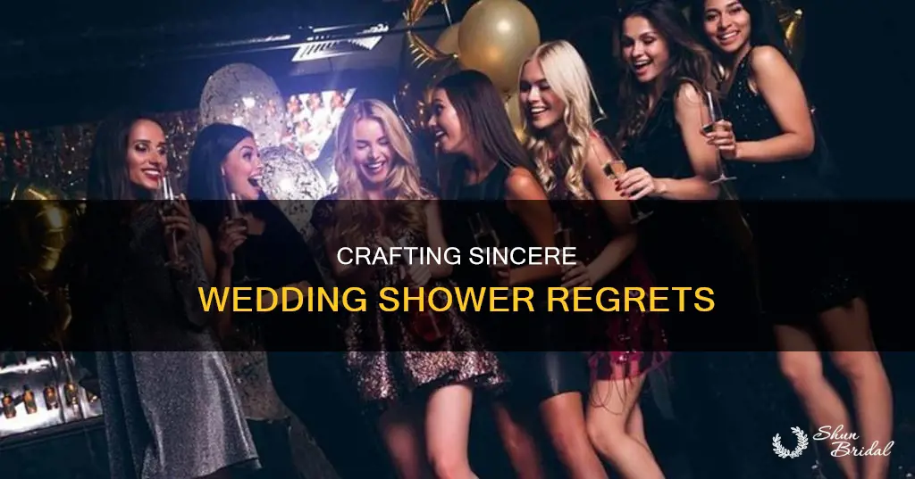 what to write for wedding shower regrets