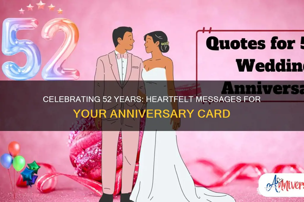 what to write in a 52nd wedding anniversary card