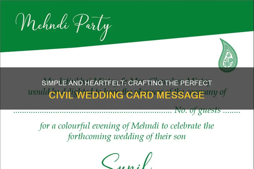 what to write in a civil wedding card