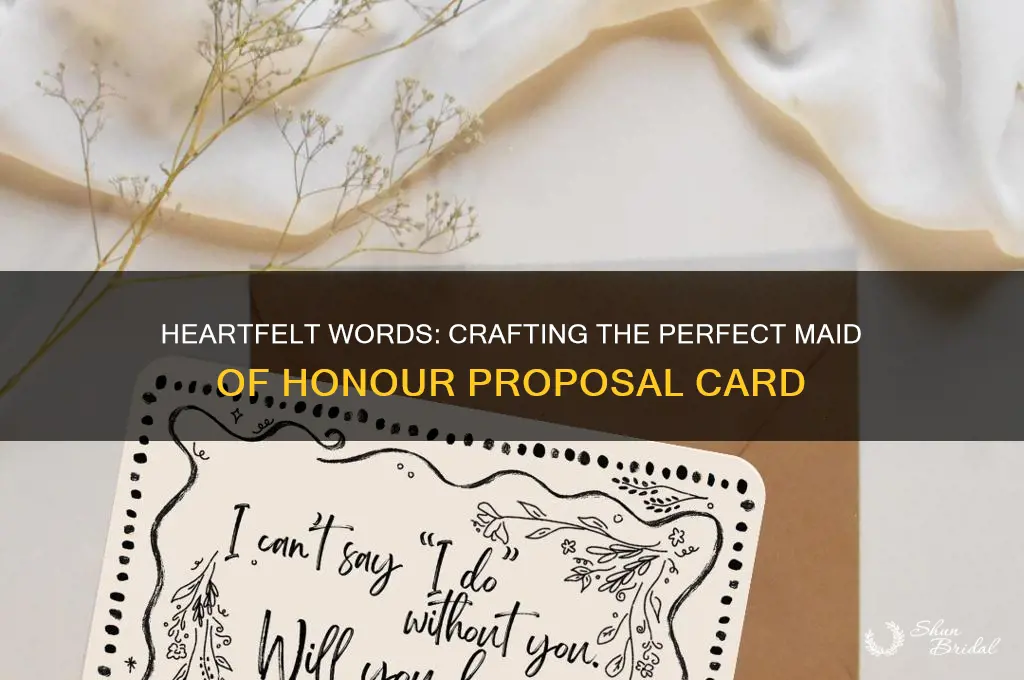 what to write in a maid of honour proposal card