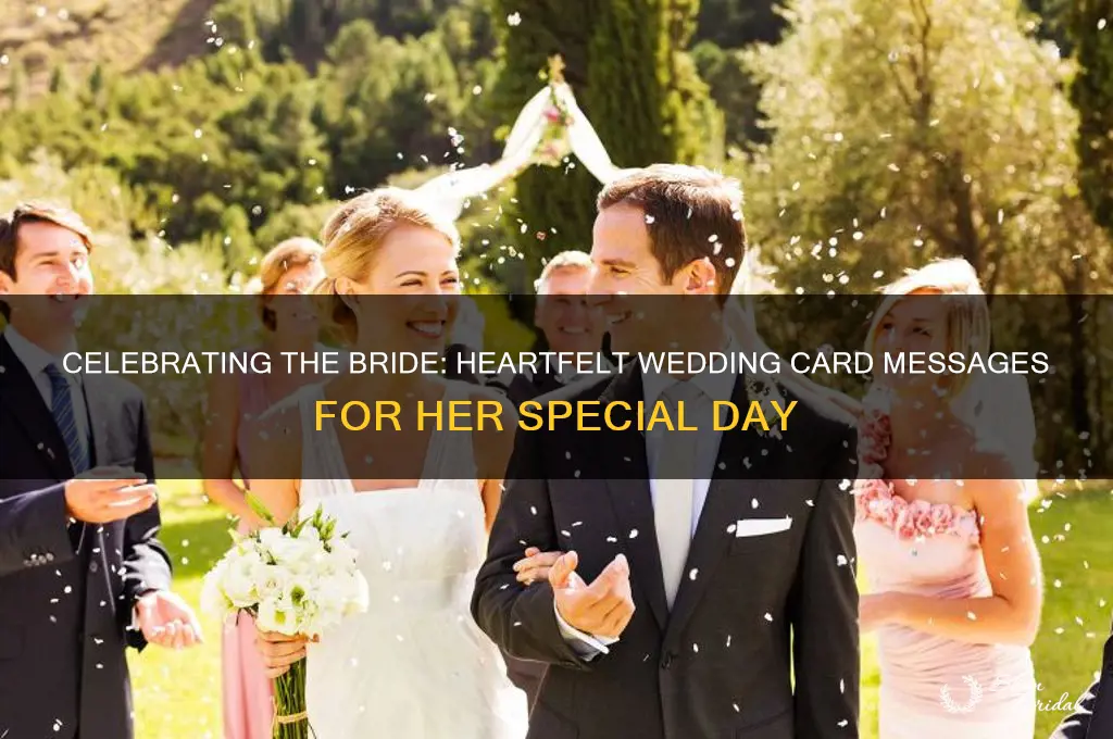 what to write in a wedding card about the bride