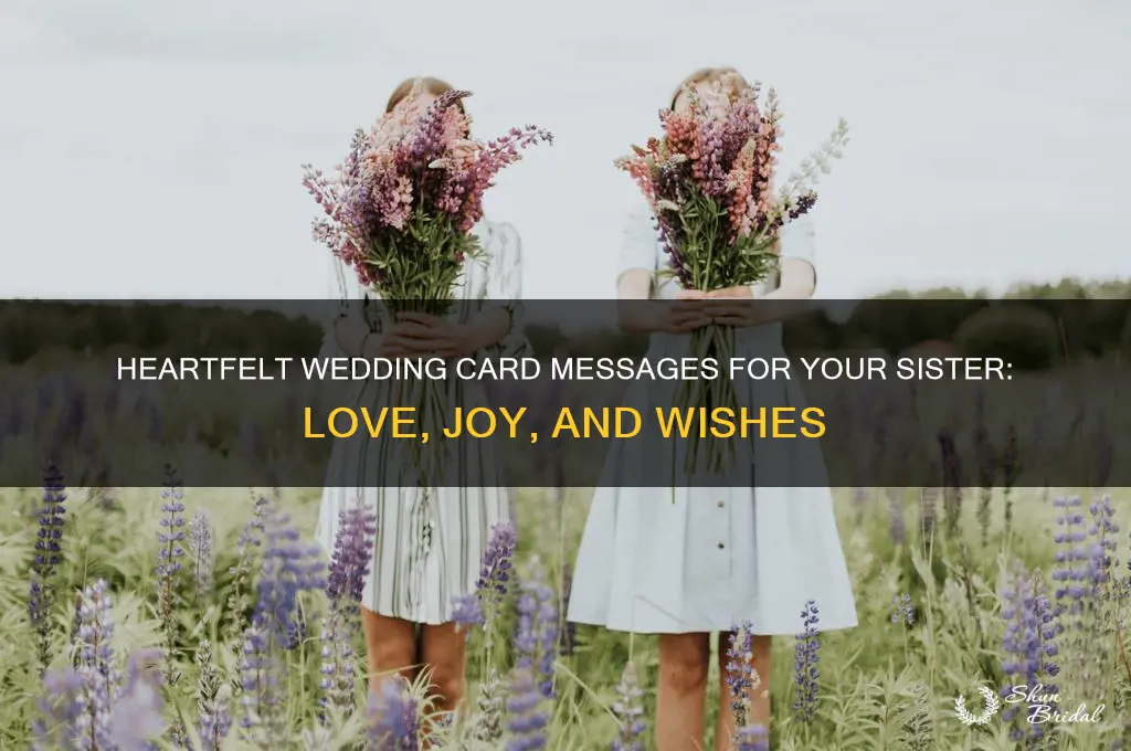 what to write in a wedding card for a sister