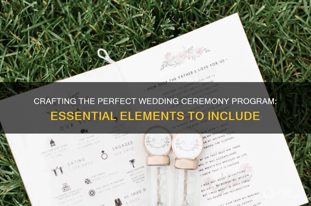 what to write in a wedding ceremony program