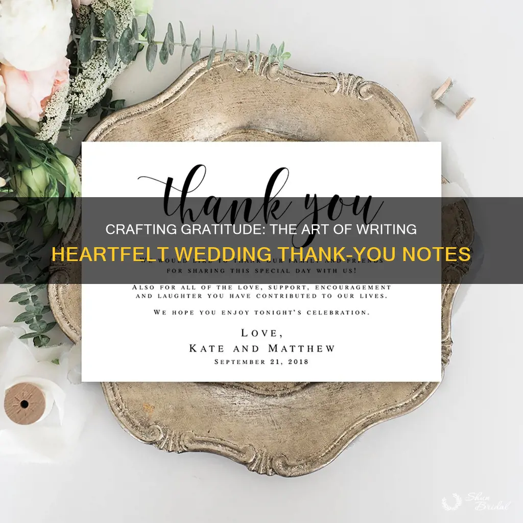 what to write in a wedding thank you note