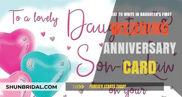 Heartfelt Words for Your Daughter’s First Wedding Anniversary Card