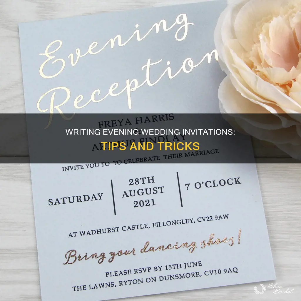 what to write in evening wedding invitations