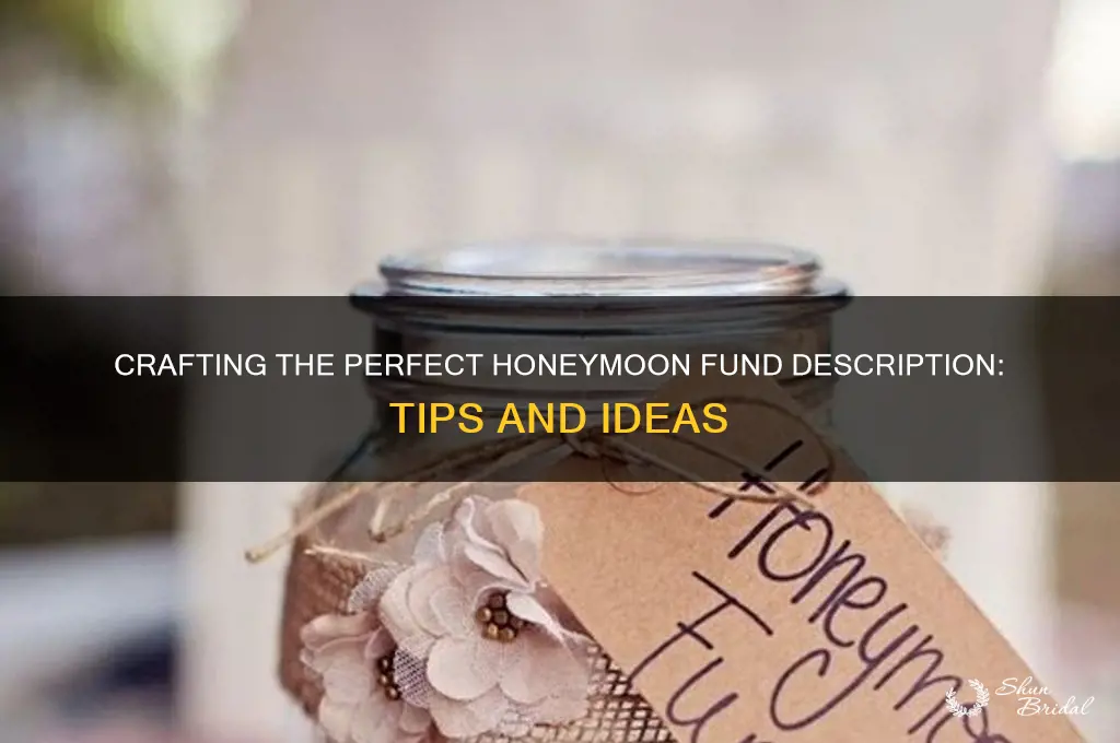 what to write in honeymoon fund description