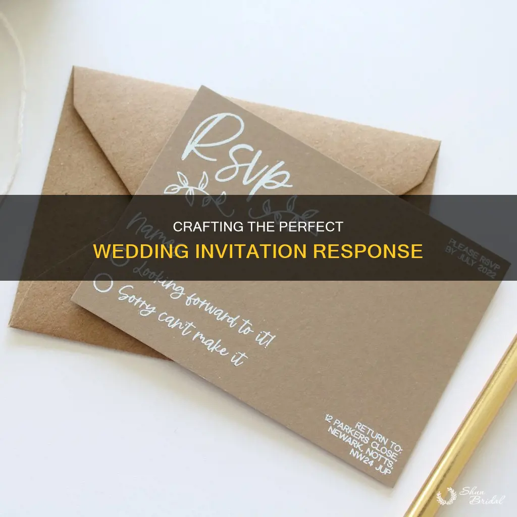 what to write in response to a wedding invitation