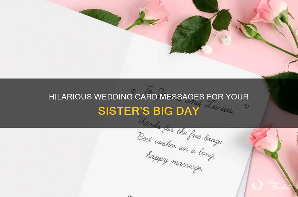 what to write in sisters wedding card funny