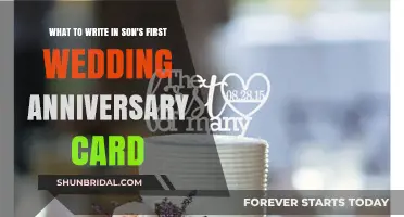 Heartfelt Words for Your Son's First Wedding Anniversary Card