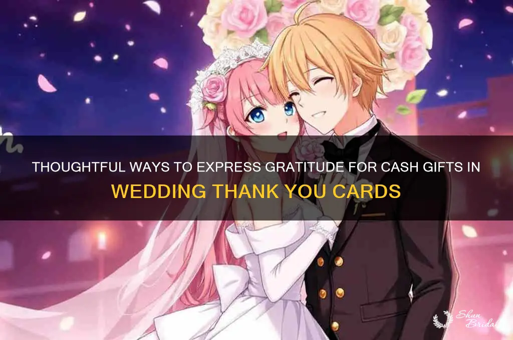 what to write in wedding thank you cards for cash