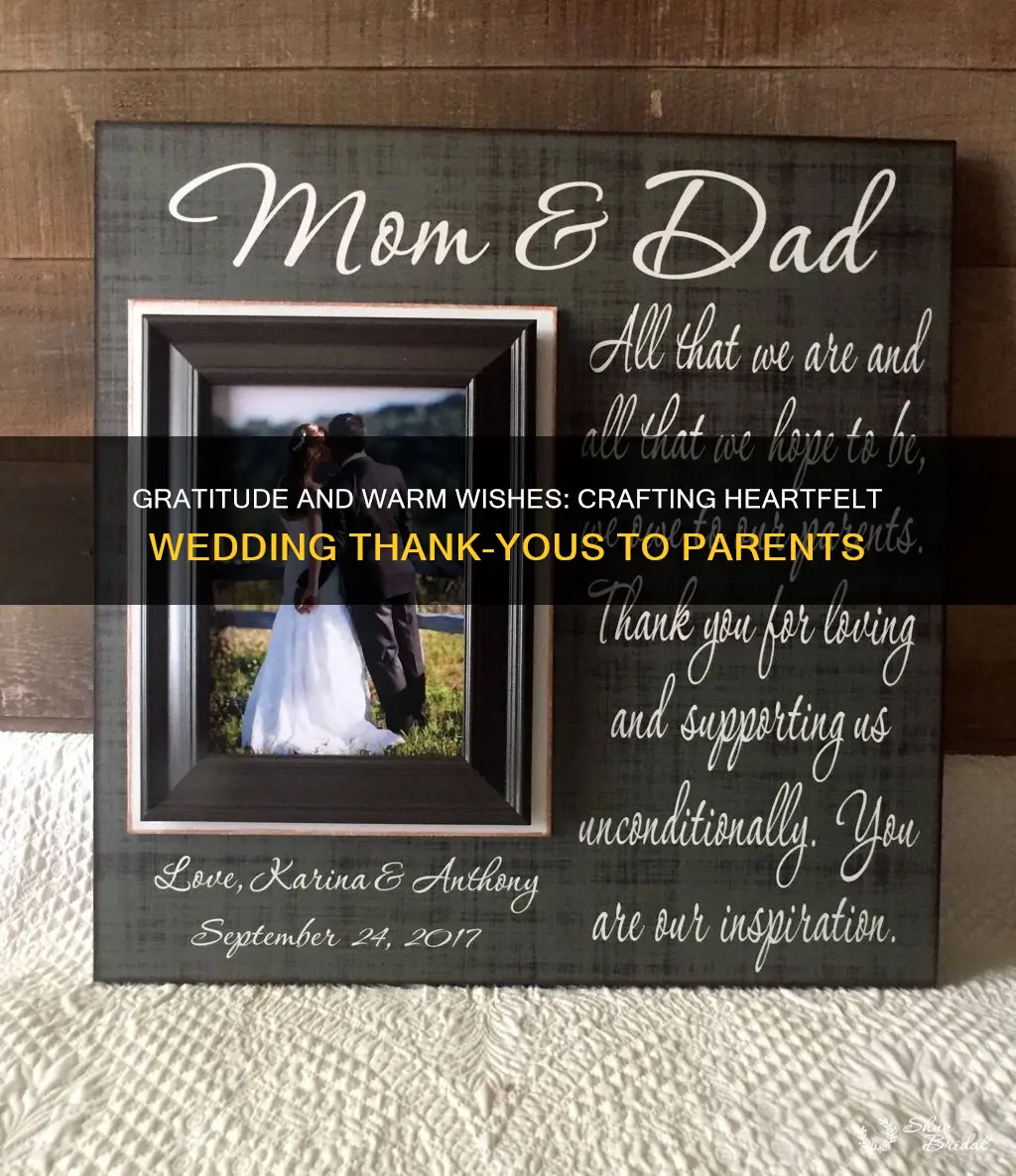 what to write in wedding thank you to parents