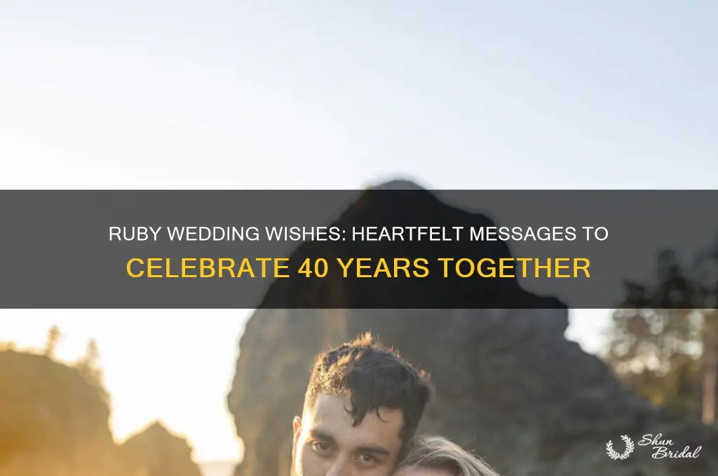 what to write on a ruby wedding card