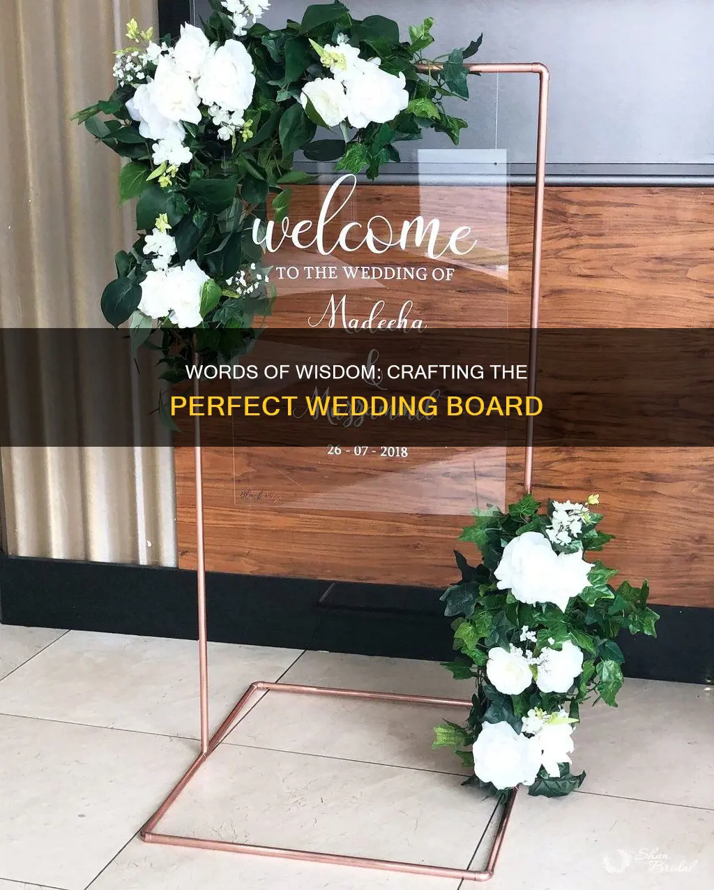 what to write on a wedding board