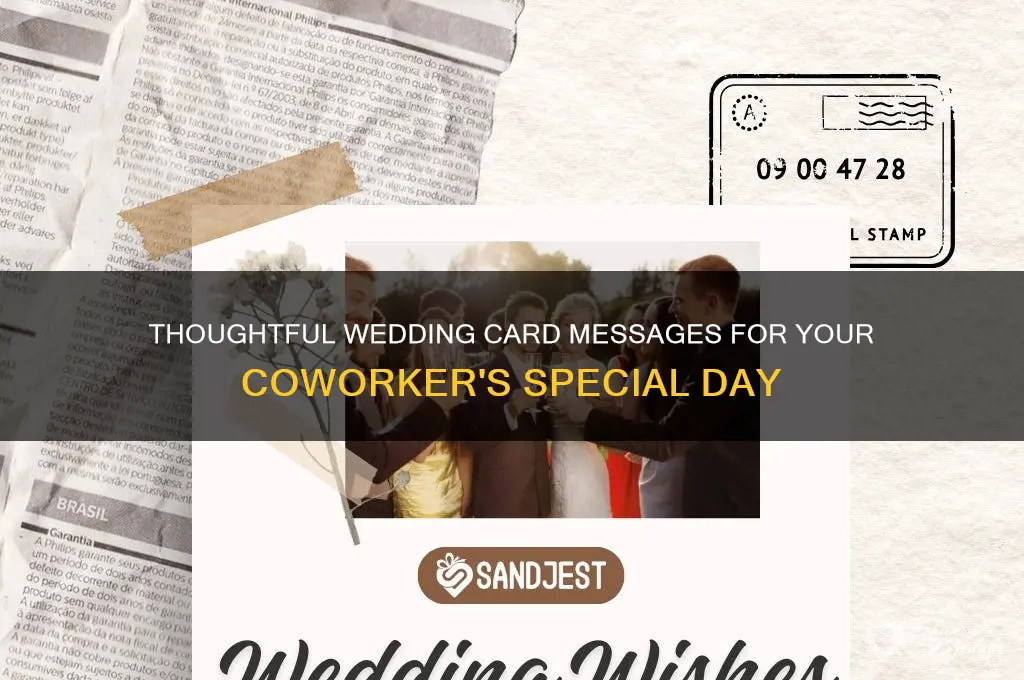 what to write on a wedding card for coworker