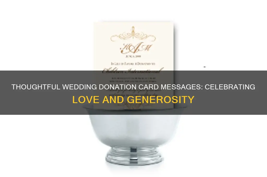 what to write on a wedding donation card