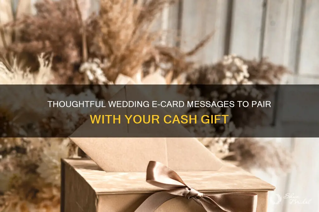 what to write on a wedding e-card with money