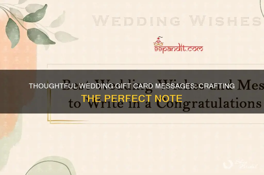 what to write on a wedding gift card
