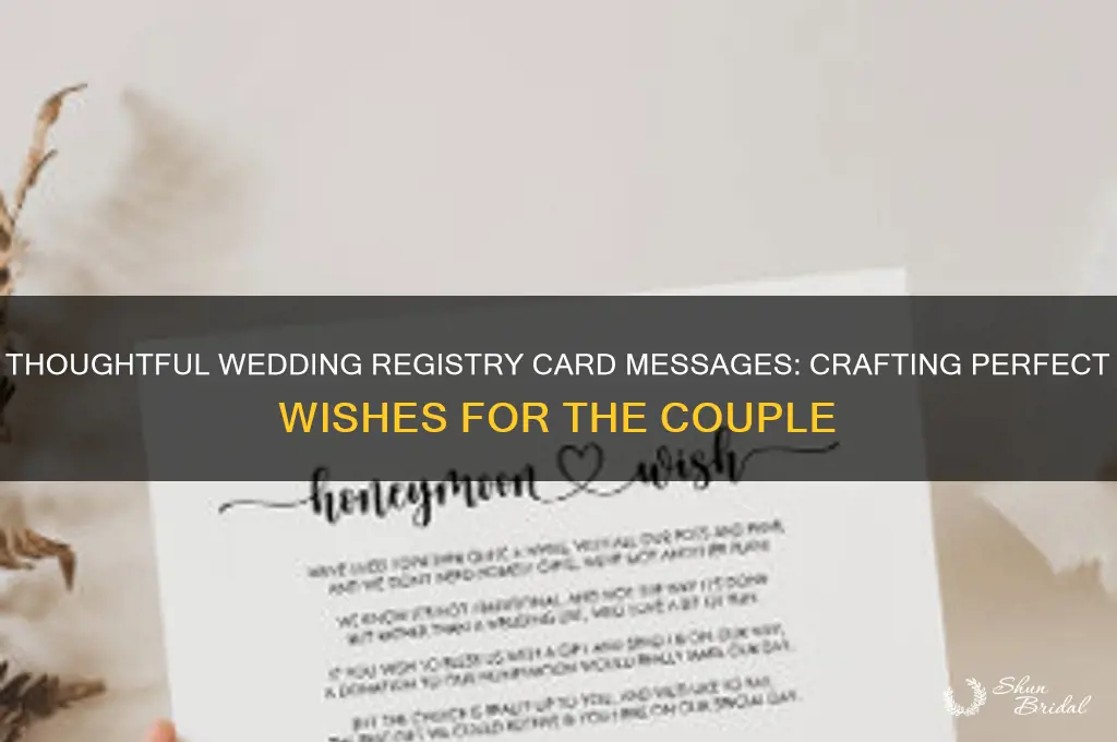 what to write on a wedding registry card