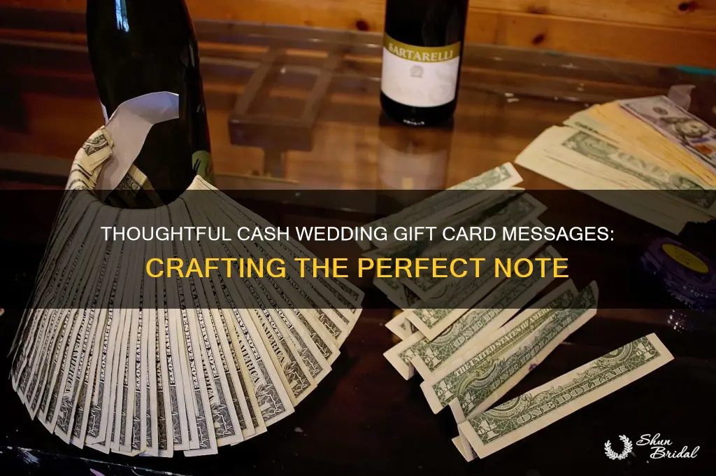 what to write on cash wedding gift card